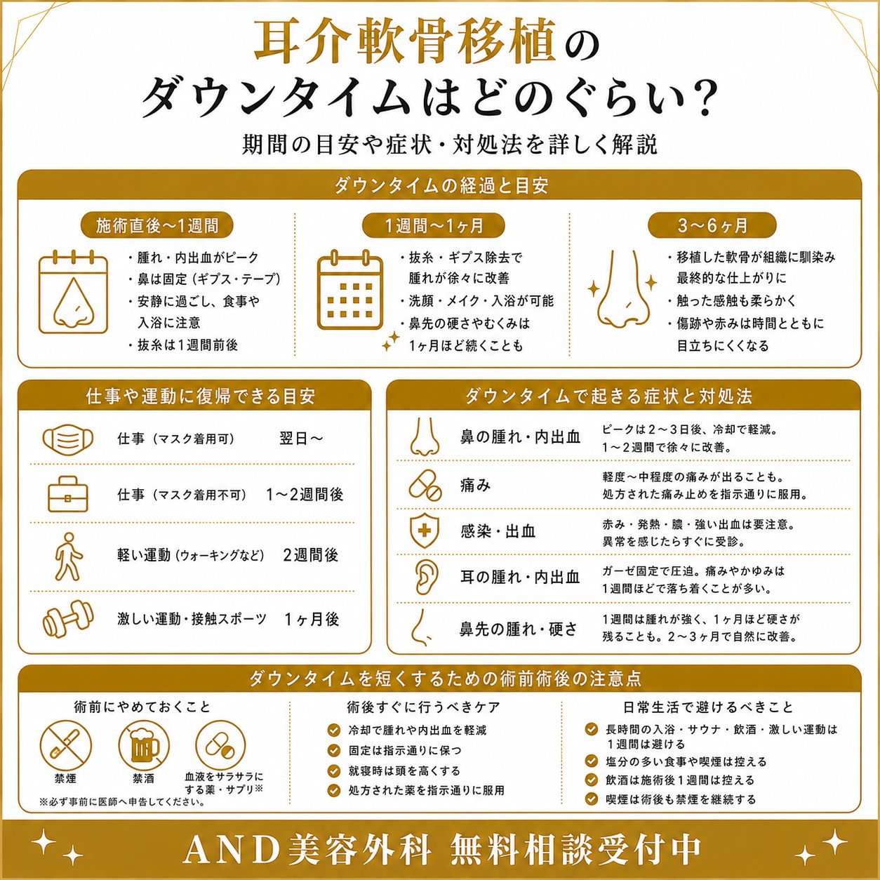 耳介軟骨移植 ダウンタイムのインフォグラフィック