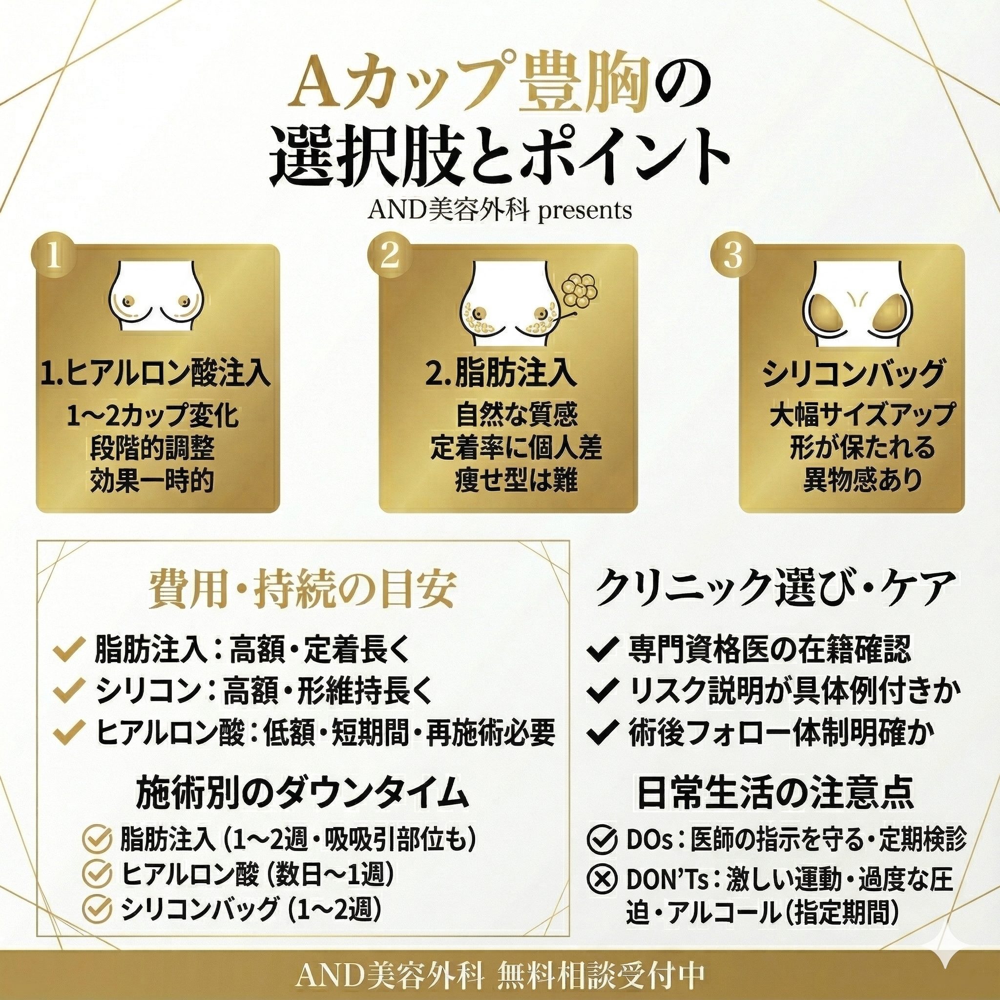 aカップ豊胸のインフォグラフィック