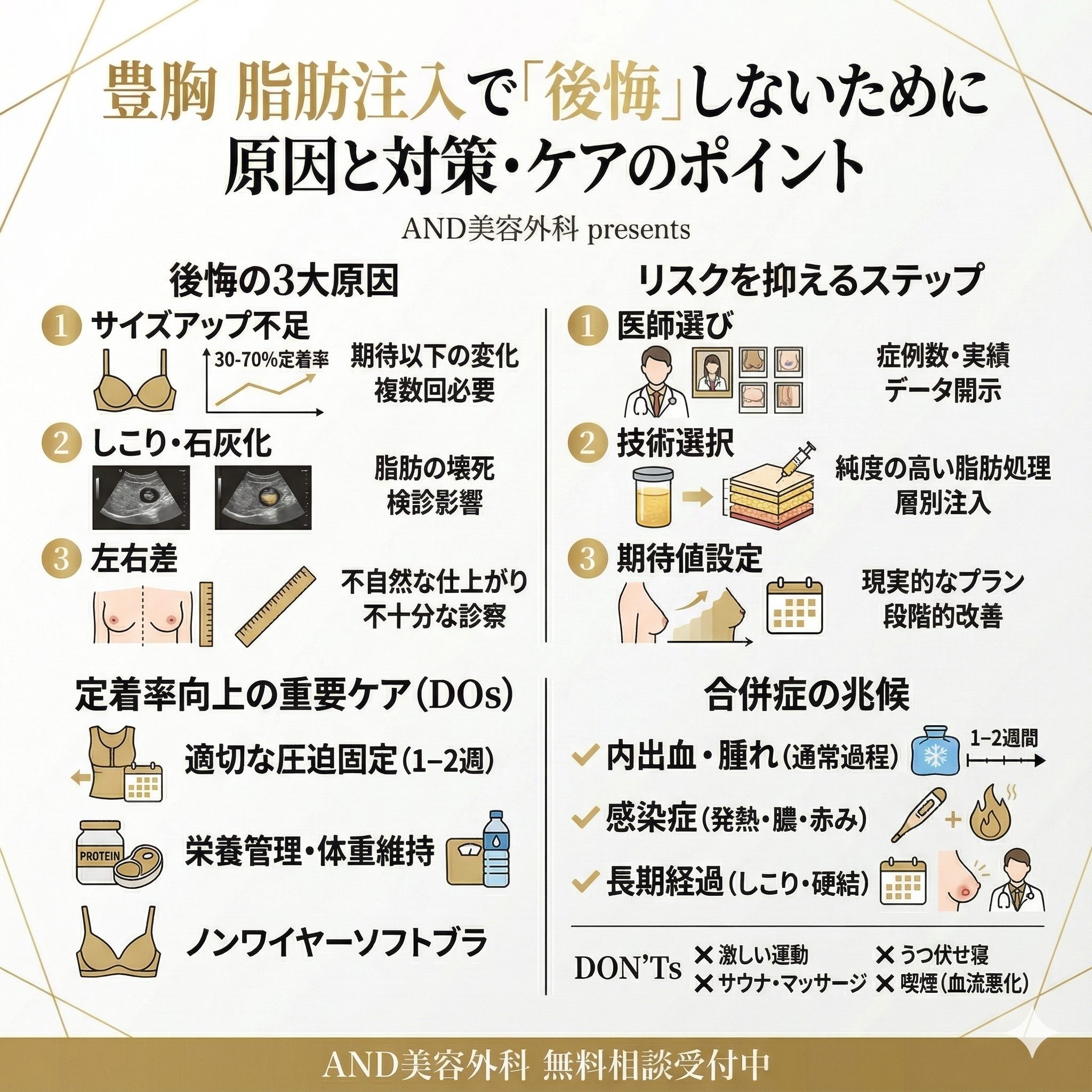 豊胸脂肪注入後悔のインフォグラフィック