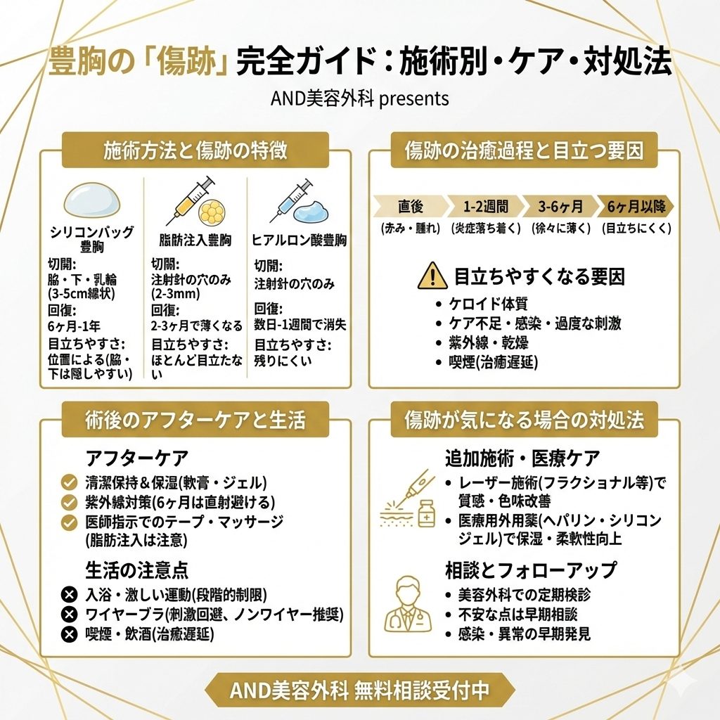 豊胸 傷跡のインフォグラフィック