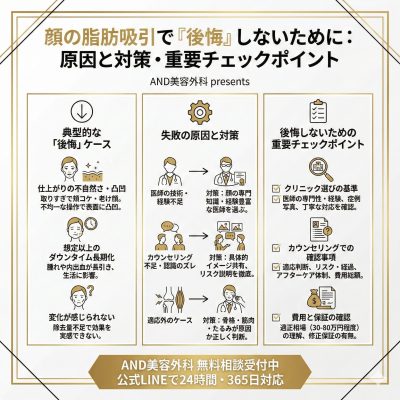 顔脂肪吸引後悔のインフォグラフィック