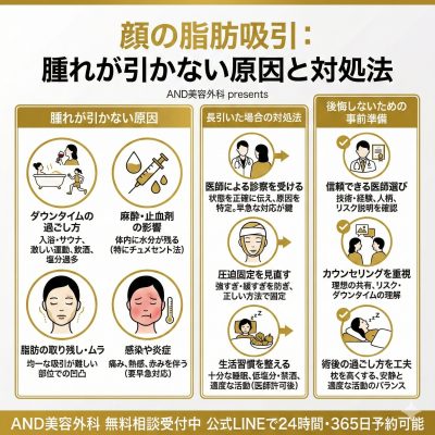 顔脂肪吸引腫れが引かないのインフォグラフィック