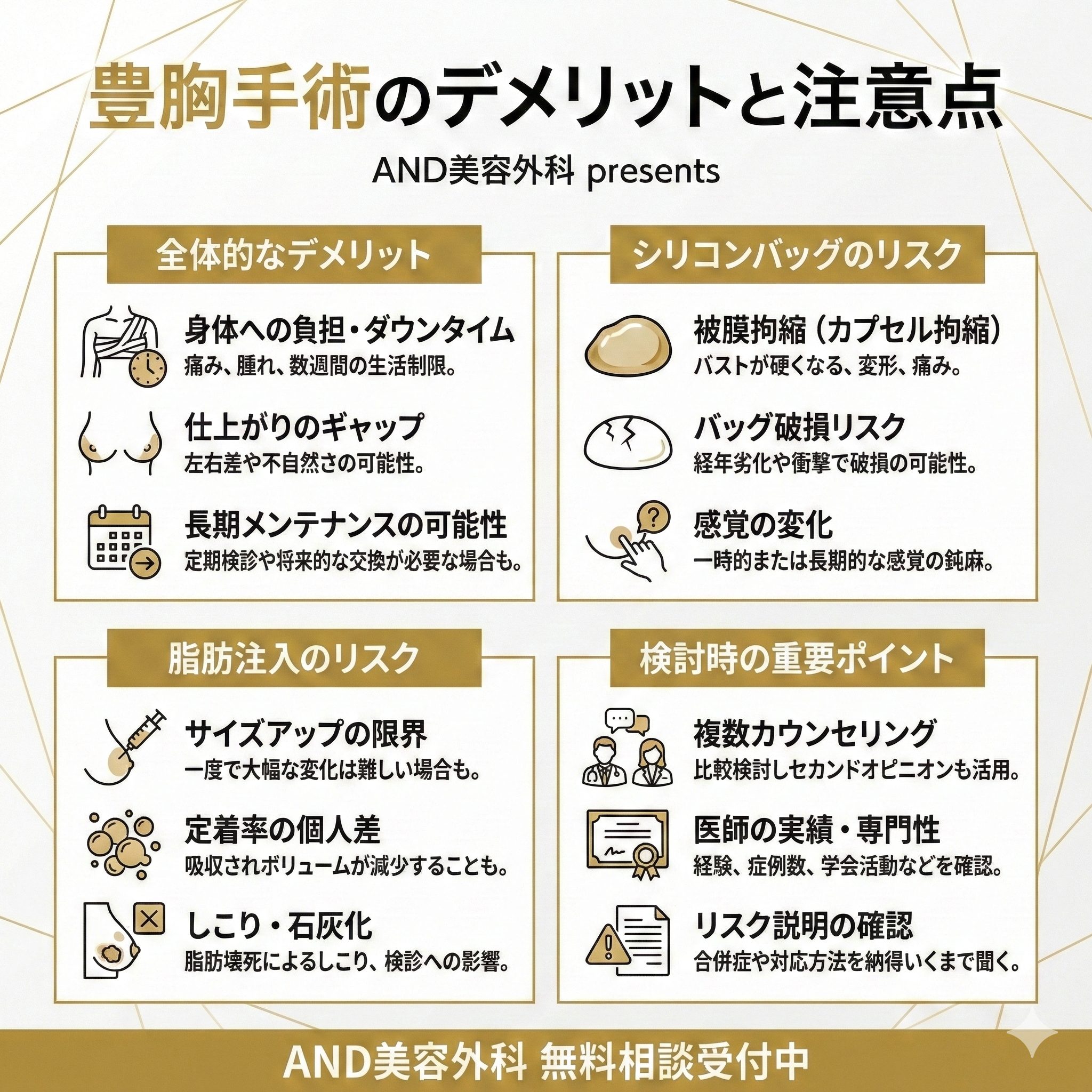 豊胸手術 デメリットのインフォグラフィック