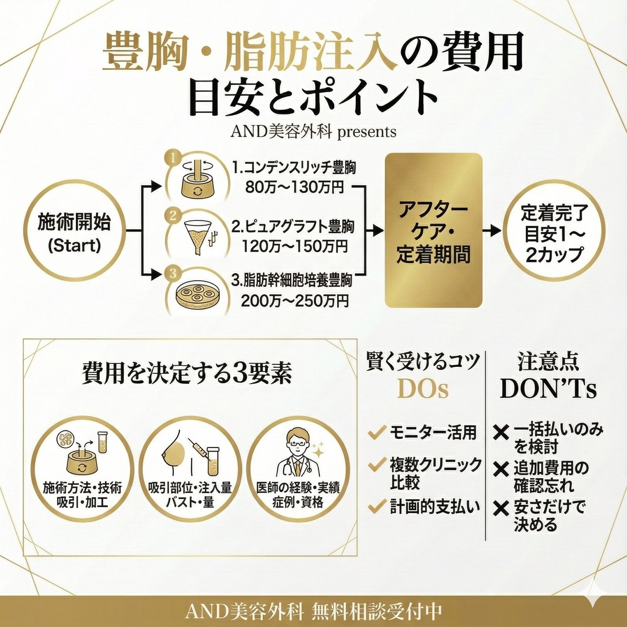 豊胸脂肪注入費用のインフォグラフィック