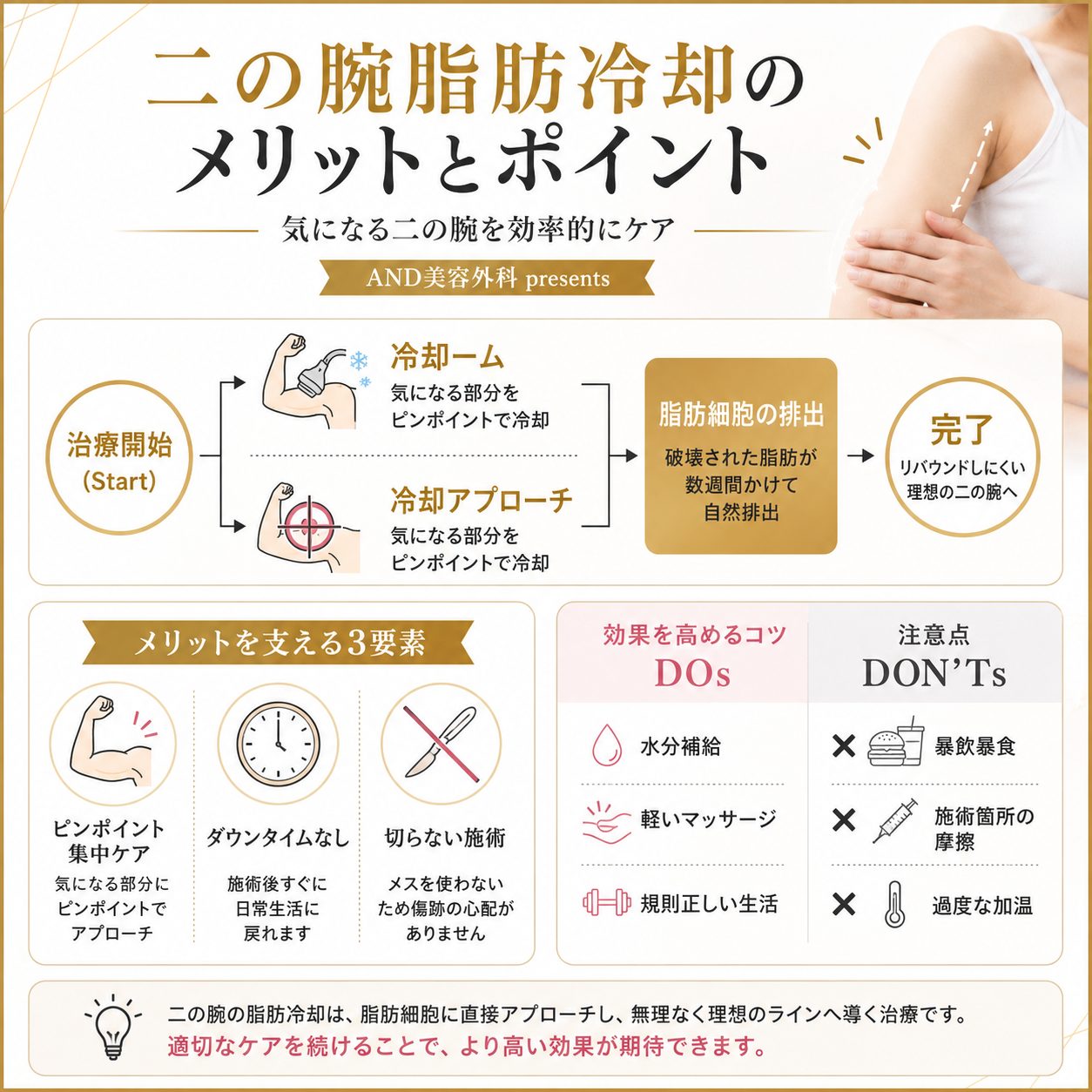二の腕脂肪冷却の解説画像
