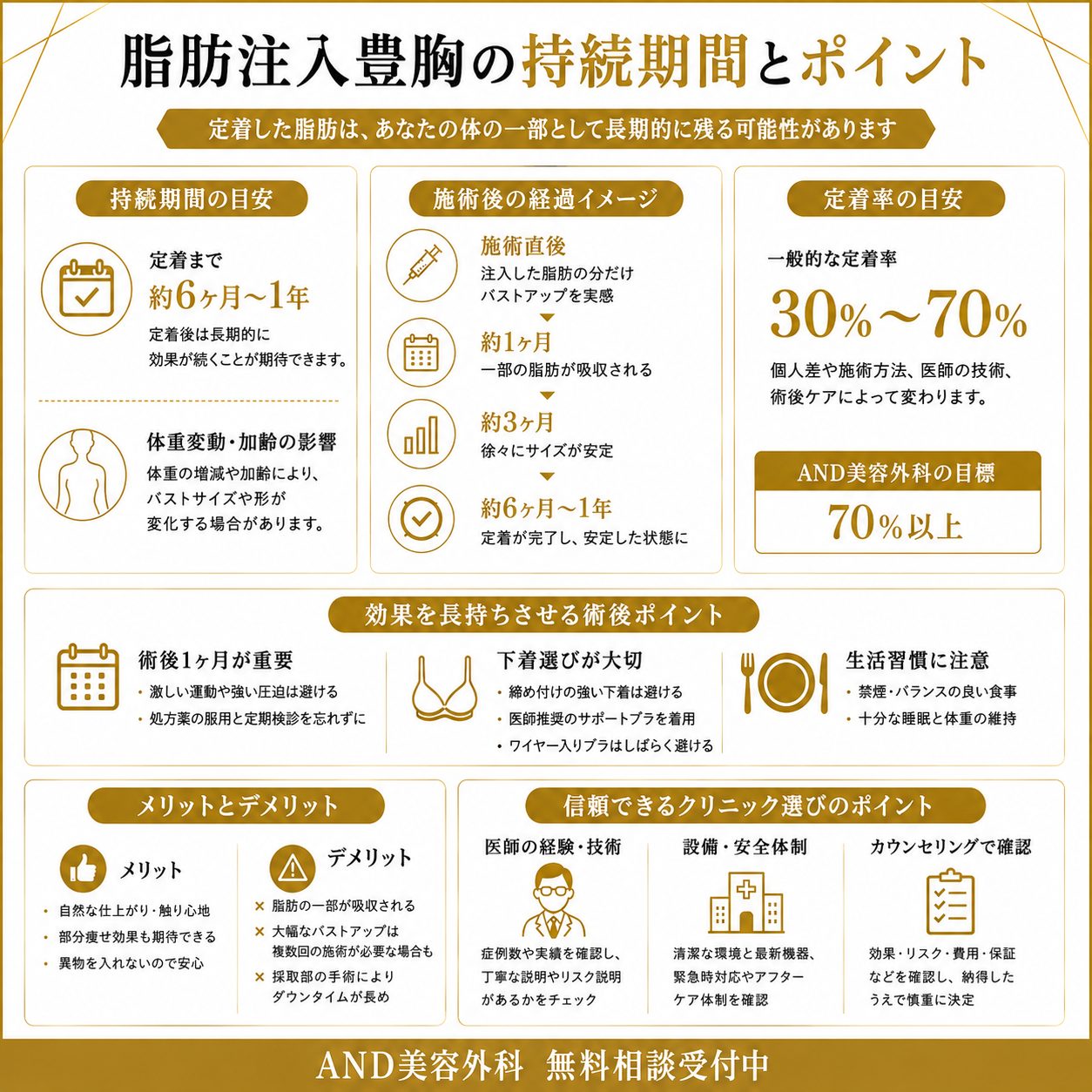 豊胸 脂肪注入 持続期間のインフォグラフィック