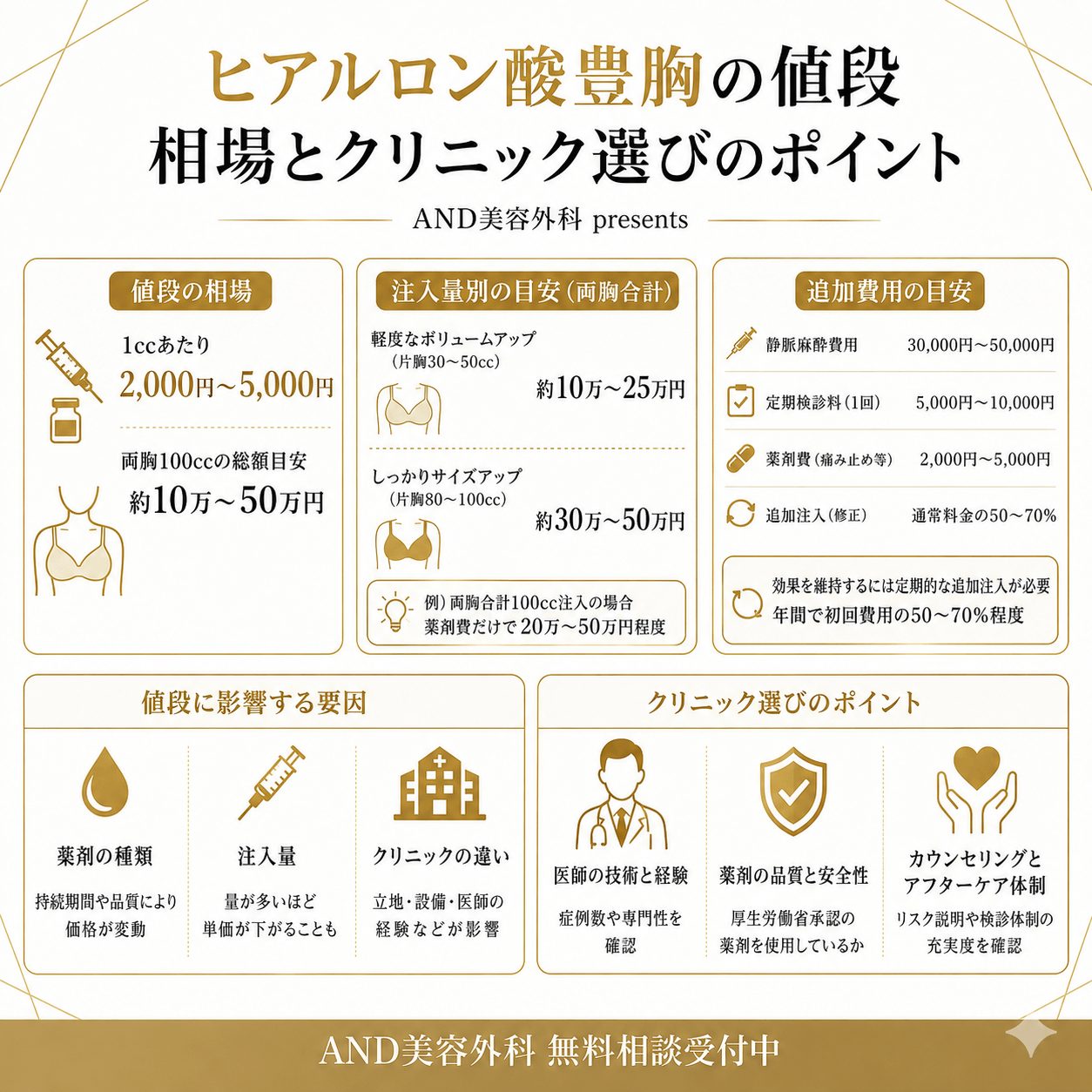 豊胸 ヒアルロン酸 値段のインフォグラフィック