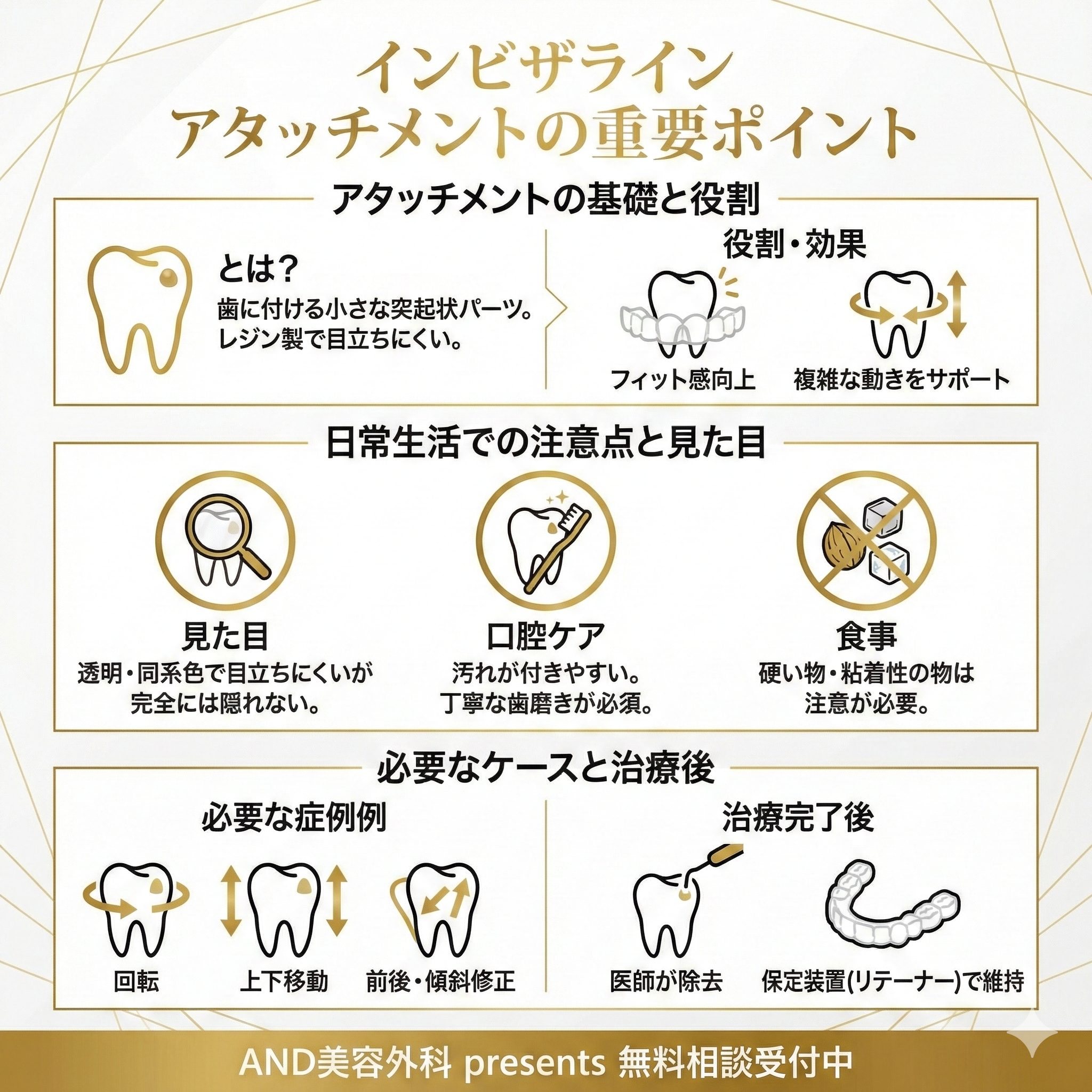 インビザライン アタッチメントのインフォグラフィック