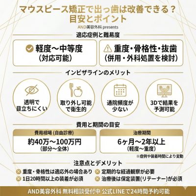 マウスピース矯正出っ歯のインフォグラフィック