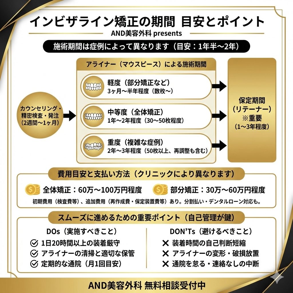 インビザライン 期間のインフォグラフィック