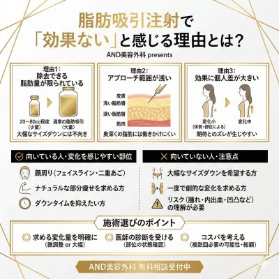 脂肪吸引注射効果ないのインフォグラフィック