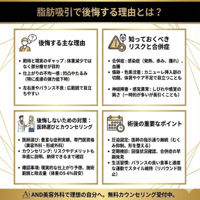脂肪吸引で後悔する理由とは？施術前に知るべきリスクと回避方法