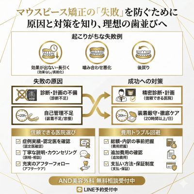 マウスピース矯正失敗のインフォグラフィック