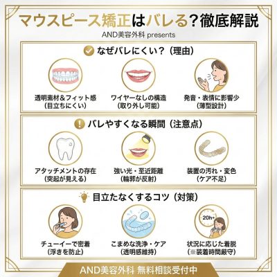 マウスピース矯正バレるのインフォグラフィック