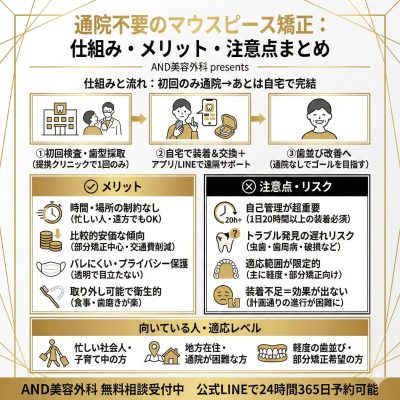 マウスピース矯正通院不要のインフォグラフィック