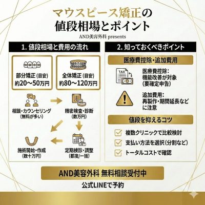 マウスピース矯正値段のインフォグラフィック