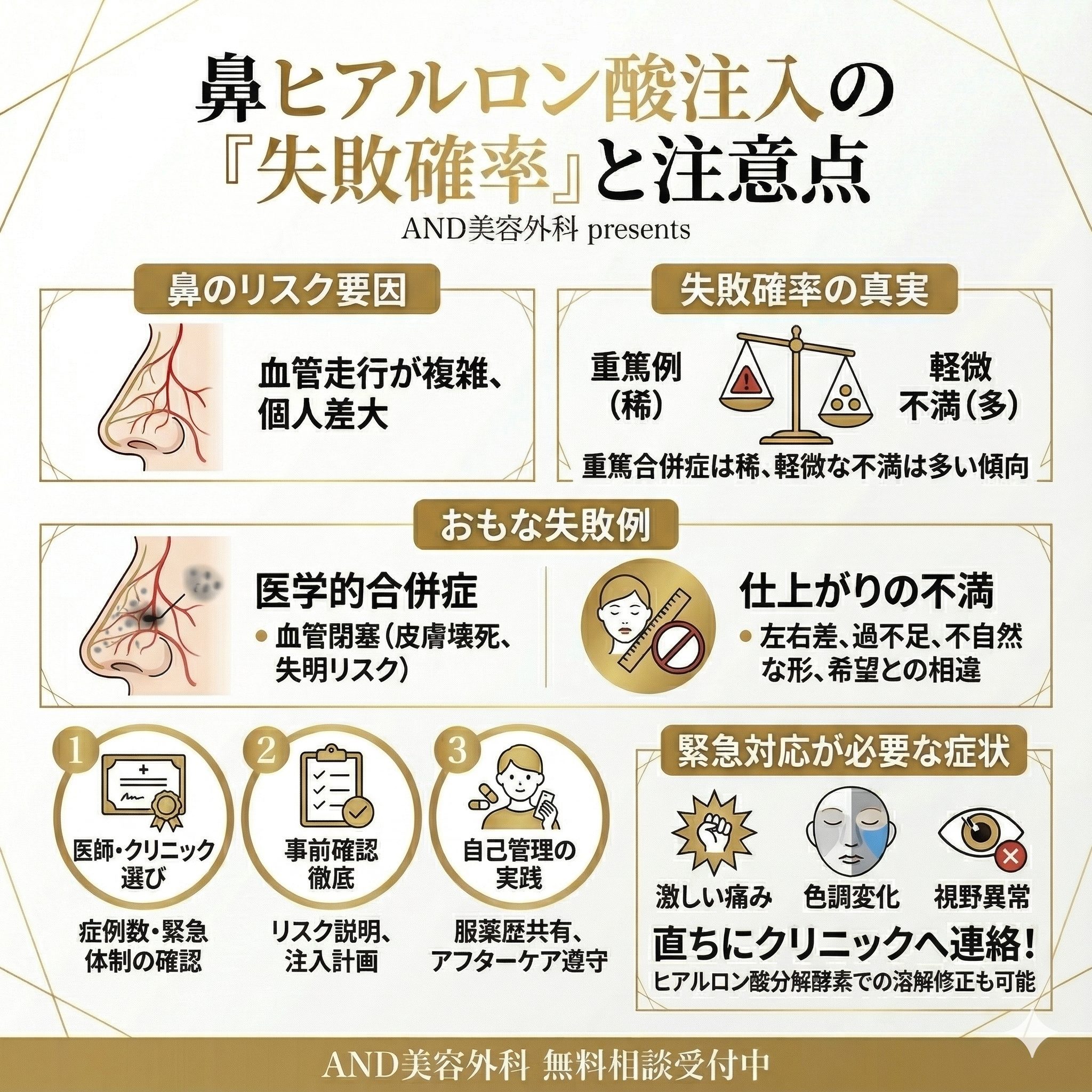 鼻ヒアルロン酸失敗確率のインフォグラフィック