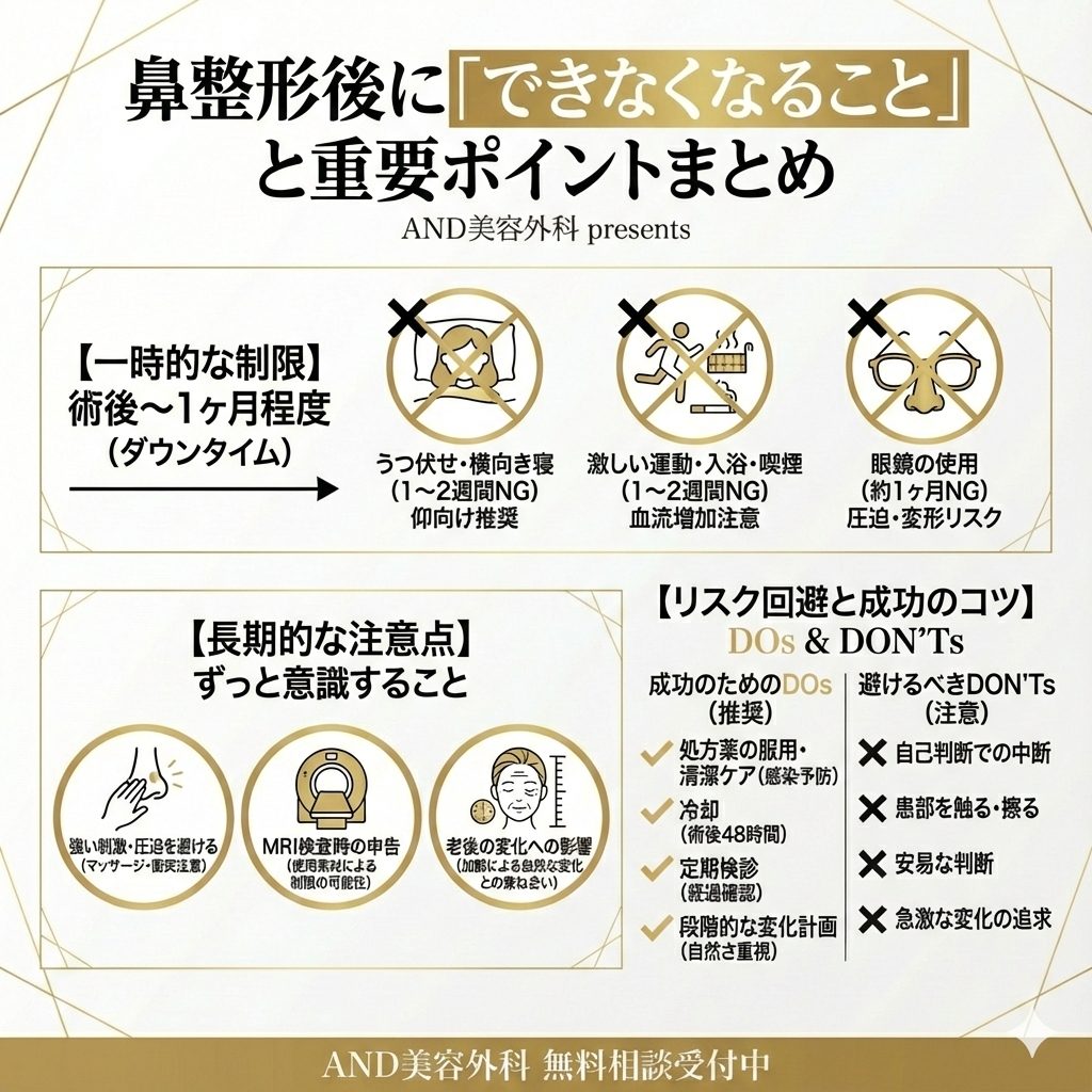 鼻整形 できなくなることのインフォグラフィック