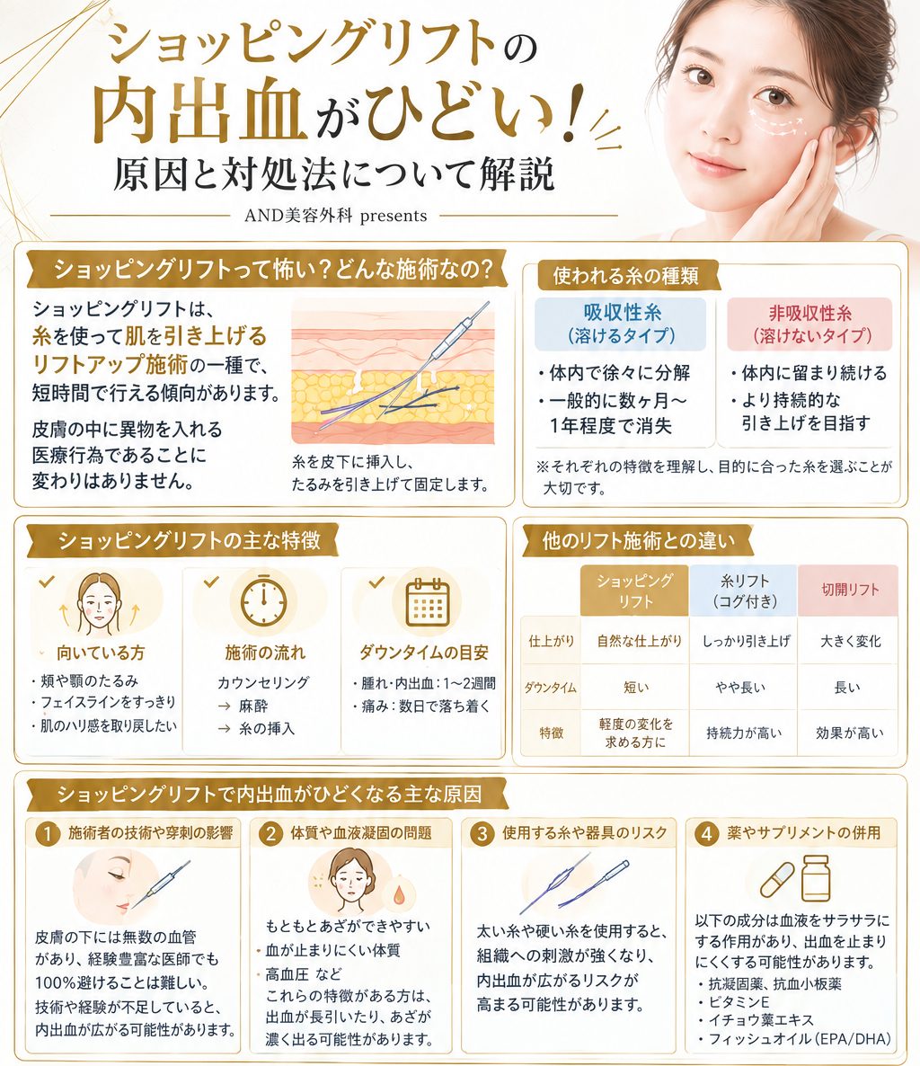 ショッピングリフトの内出血がひどい