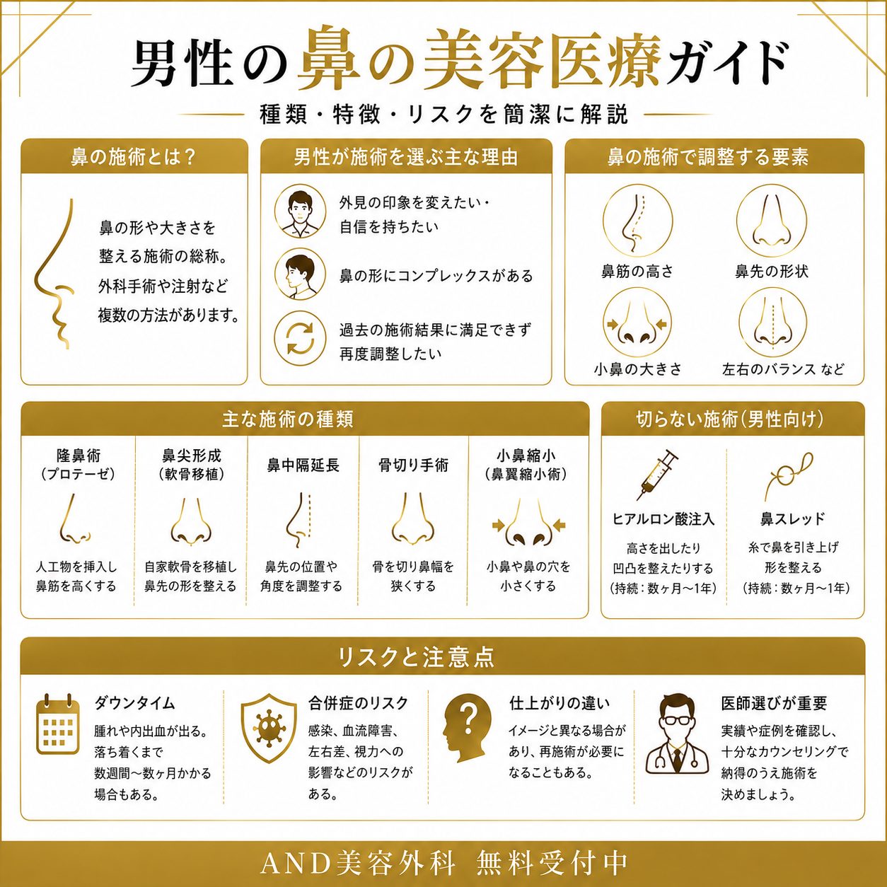 鼻整形　男のインフォグラフィック